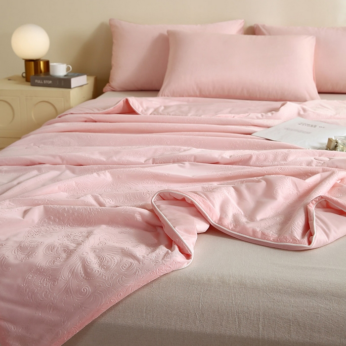 91家纺网 家纺一手货源 找家纺 品乐家纺 2025新款凉感A类可水洗抗菌冰冰被夏被夏凉被空调被被子被芯 冰冰被-粉