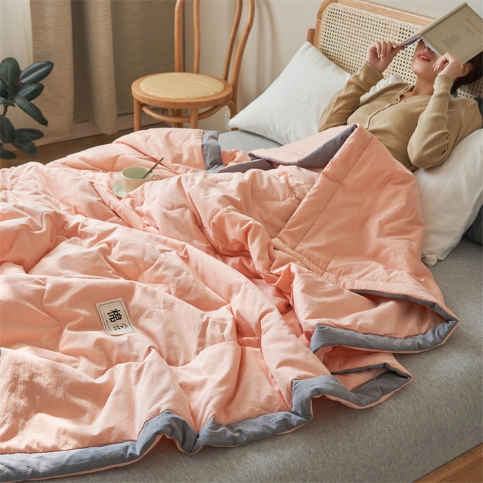 91家纺网 家纺一手货源 找家纺 金鹰 2025新款A类纯棉水洗棉色织棉花夏被全棉空调被夏凉被 优雅玉