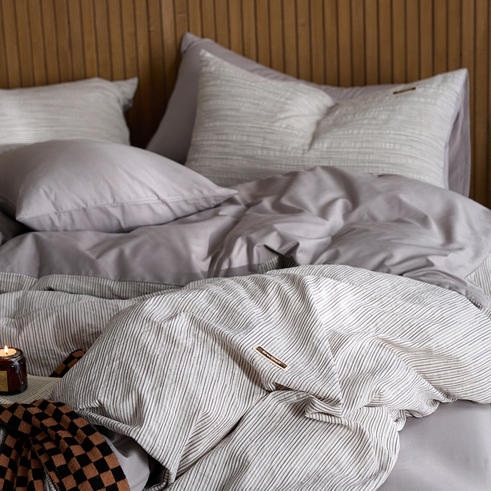 91家纺网 家纺一手货源 找家纺 安莱生活 2025 全棉立体色织提花四件套 摩卡灰