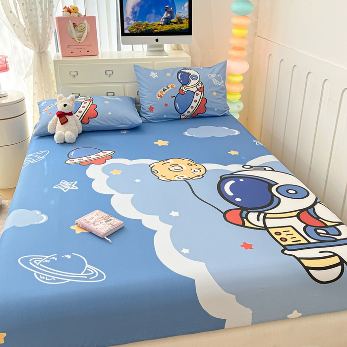 91家纺网 家纺一手货源 找家纺 金爱家2025新款全棉大版印花单品系列-纯棉太空人 单品-环游太空人