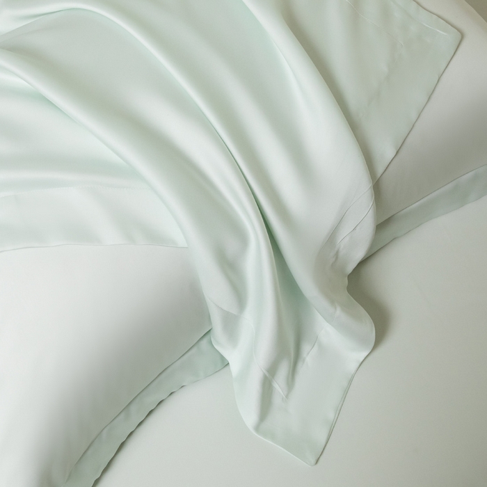 91家纺网 家纺一手货源 找家纺 涵宸 2025新款天丝-天丝棉-纯色单床单-场景2 空绿
