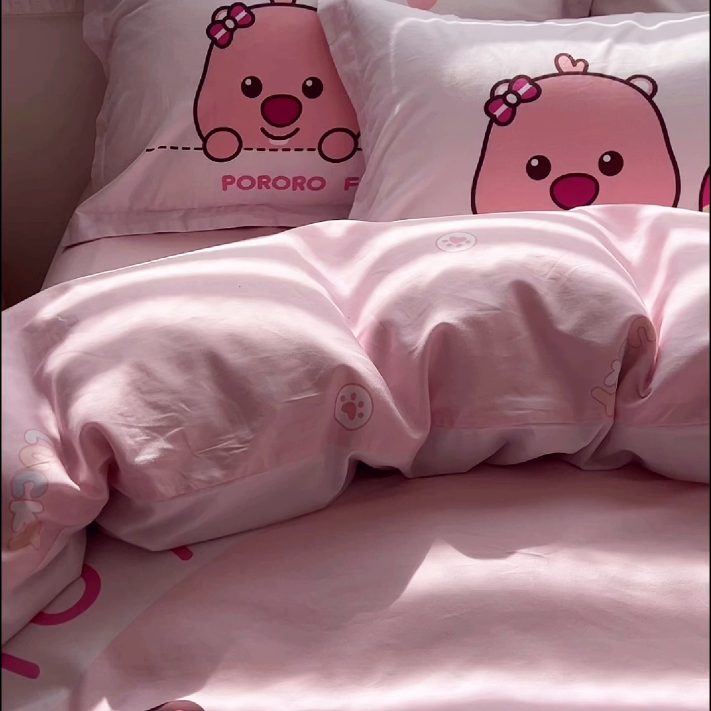 91家纺网 家纺一手货源 找家纺 浩诚 2025新款啵乐乐正版授权全棉纯棉四件套 趣玩时间