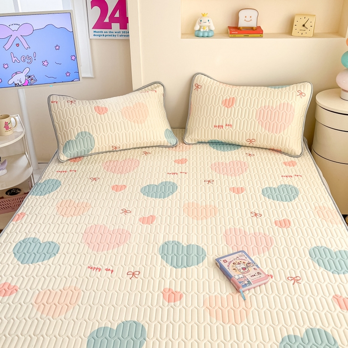 91家纺网 家纺一手货源 找家纺 川悦生活 2025新款小阪凉感丝印花凉席 幸福芙蕾