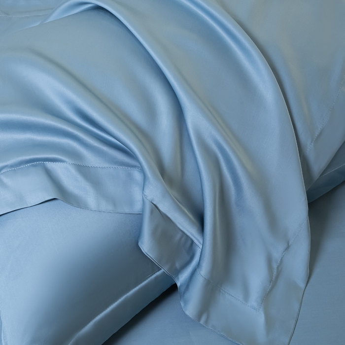 91家纺网 家纺一手货源 找家纺 涵宸 2025新款天丝-天丝棉-纯色单床单-场景2 星耀兰