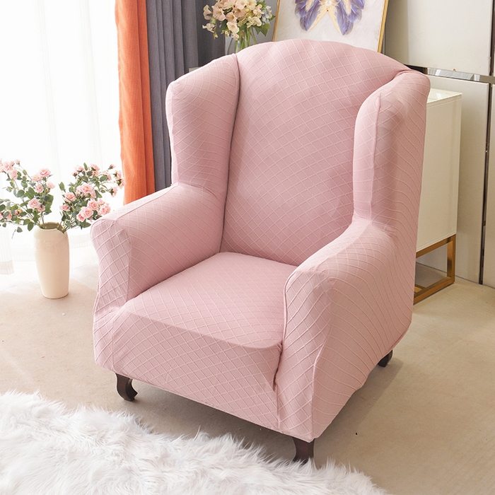 91家纺网 家纺一手货源 找家纺 2025新款菱形格大号老虎椅套 桃粉