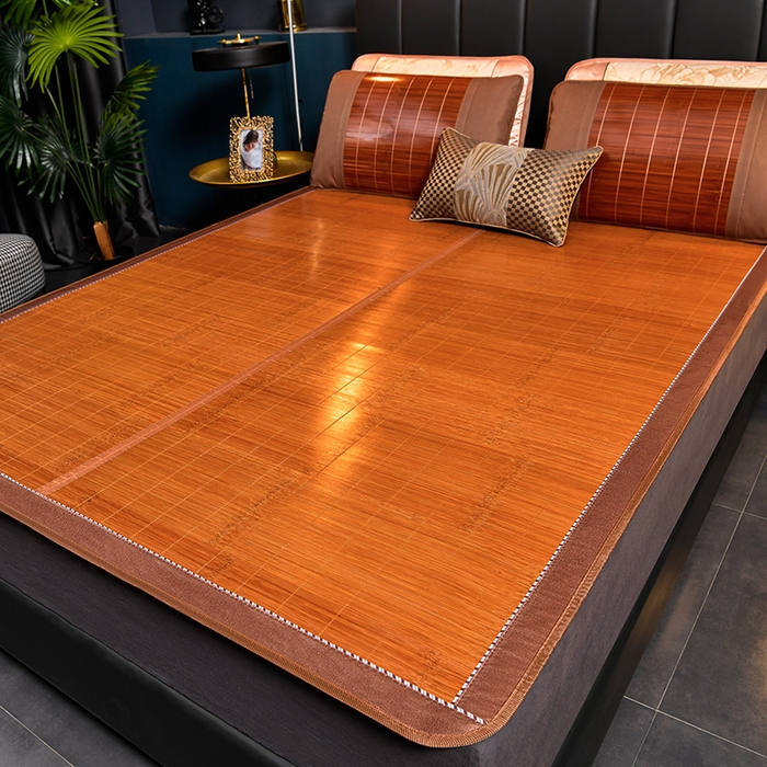 91家纺网 家纺一手货源 找家纺 苏迪凉席竹席2025新款竹席凉席冰丝席碳化双面印花藤草席 4.0碳化席