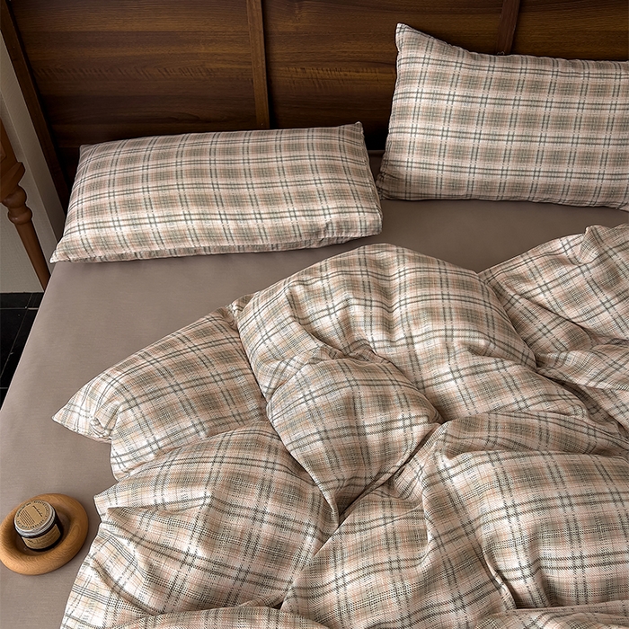 91家纺网 家纺一手货源 找家纺 优品阁  2025新款A类全棉有氧双层纱四件套 布里奥