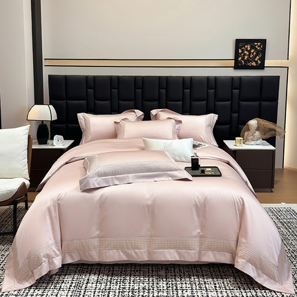 91家纺网 家纺一手货源 找家纺 （总）家居1号家纺 2025新款长绒棉边条刺绣四件套威尼斯系列