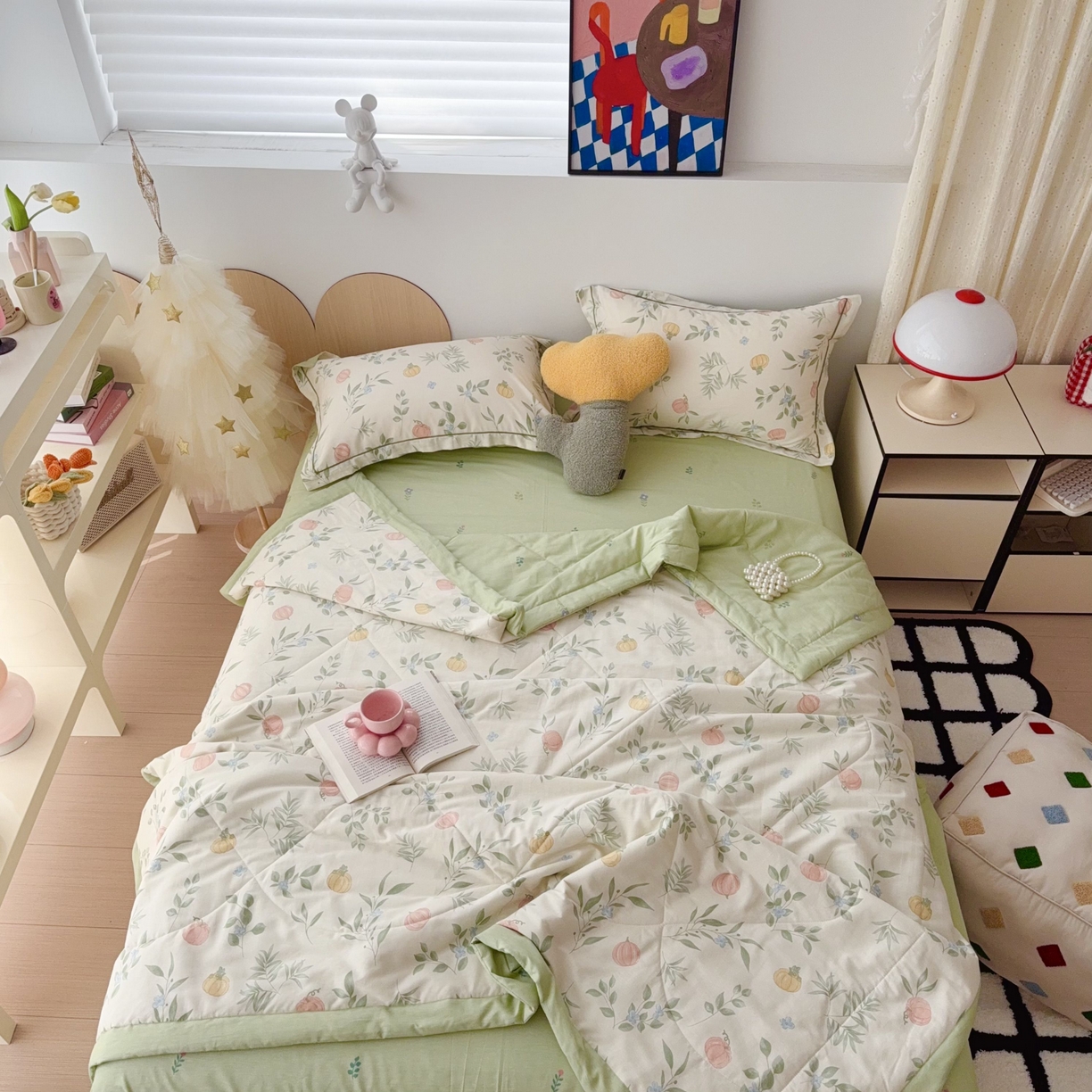 91家纺网 家纺一手货源 找家纺 于果 2025新款全棉纯棉夏被夏凉被空调被四件套 轻婉花语