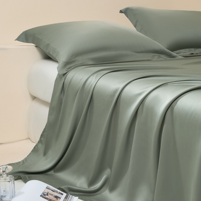 91家纺网 家纺一手货源 找家纺 涵宸 2025新款天丝-天丝棉-纯色单床单-场景2 赛琳绿