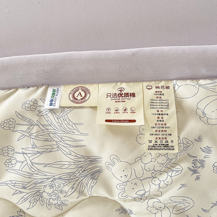 91家纺网 家纺一手货源 找家纺 易博 2025新款100% 棉花小清新双层纱新疆棉夏被夏凉被空调被棉花被（带买家秀） 爱丽丝
