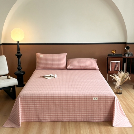 21度C 2025复古风全棉A类母婴级床单 日落红