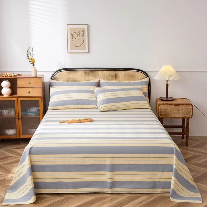 91家纺网 家纺一手货源 找家纺 望淮家纺 2025新款老粗布凉席床单三件套 温馨