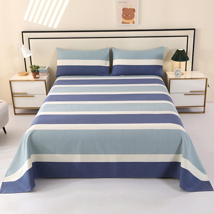 91家纺网 家纺一手货源 找家纺 望淮家纺 2025新款老粗布凉席床单三件套 欢乐时光