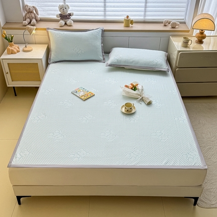 91家纺网 家纺一手货源 找家纺 （总）999家纺 2025新款冰块熊抗菌冰豆豆凉席三件套