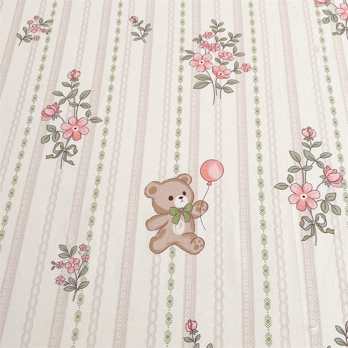 91家纺网 家纺一手货源 找家纺  十个点 2025新款全棉纯棉蕾丝花边床裙 米朵熊