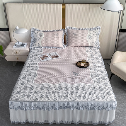 91家纺网 家纺一手货源 找家纺 （总）麋兔 2026新款冰丝床裙乳胶凉席【控价】