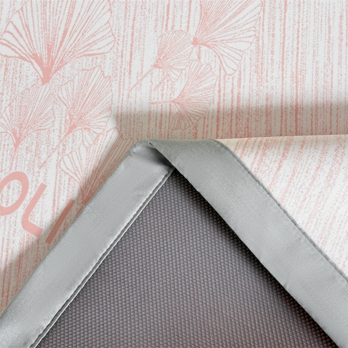 91家纺网 家纺一手货源 找家纺 雯豆2025中分子PE凉感冰丝凉席三件套平铺绑带款席子 银杏叶PE席-粉