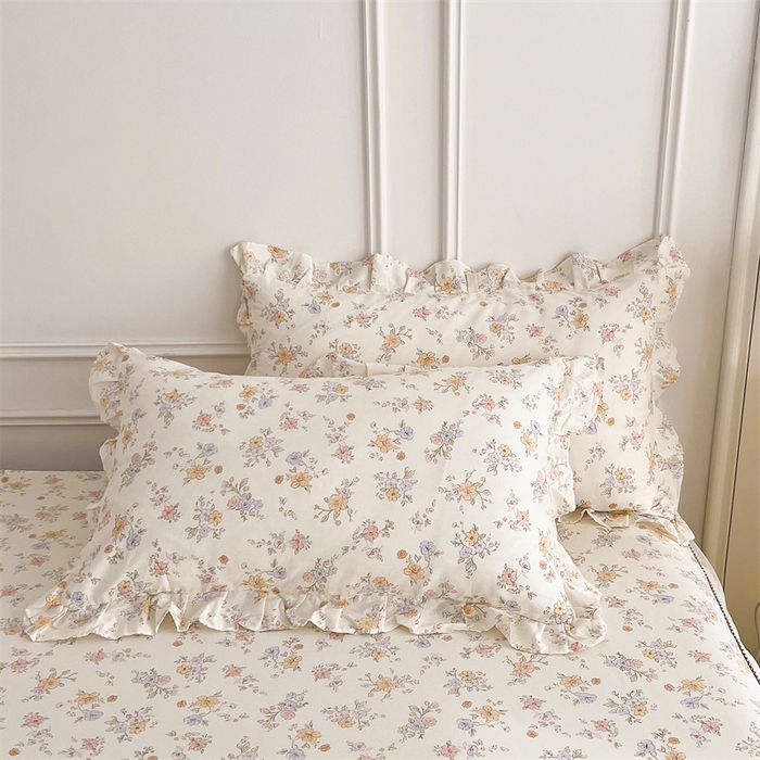 91家纺网 家纺一手货源 找家纺 十个点 2025新款全棉纯棉蕾丝花边床裙四件套 花小莱-粉