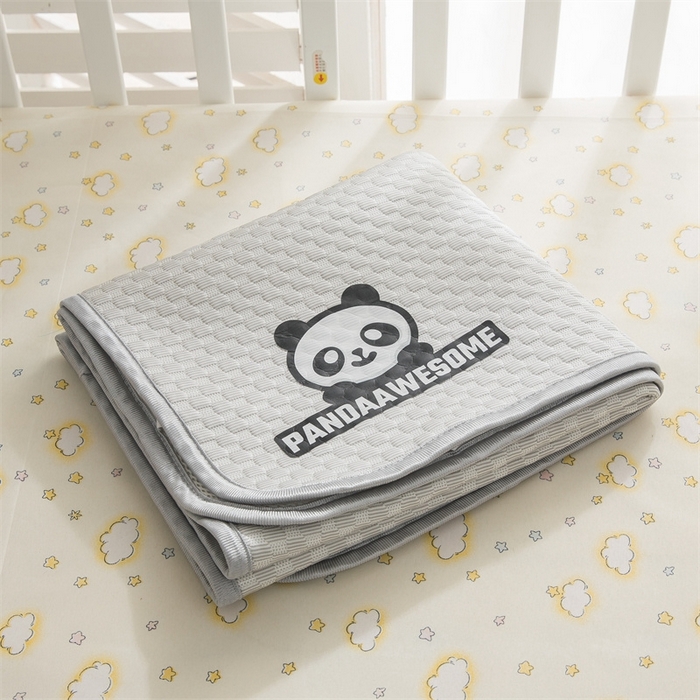 91家纺网 家纺一手货源 找家纺 宅部落 2025新款凉感豆豆儿童卡通凉席 酷熊-灰