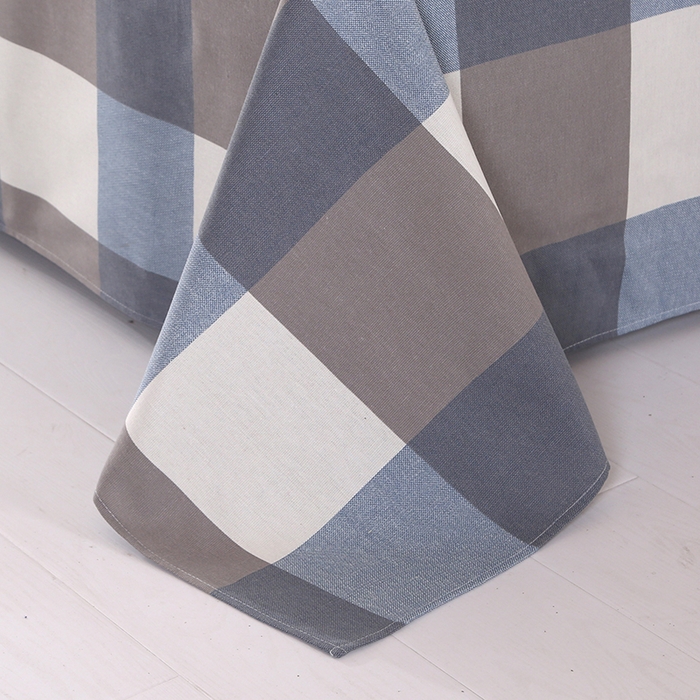 91家纺网 家纺一手货源 找家纺 望淮家纺 2025新款老粗布凉席床单三件套 蓝大格