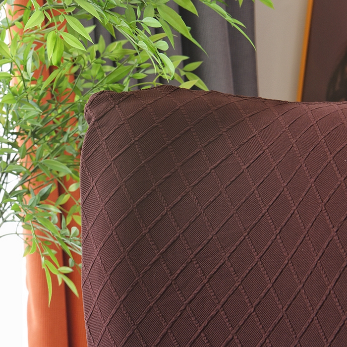 91家纺网 家纺一手货源 找家纺 启博家纺 2025新款菱形格小号老虎椅套 咖色