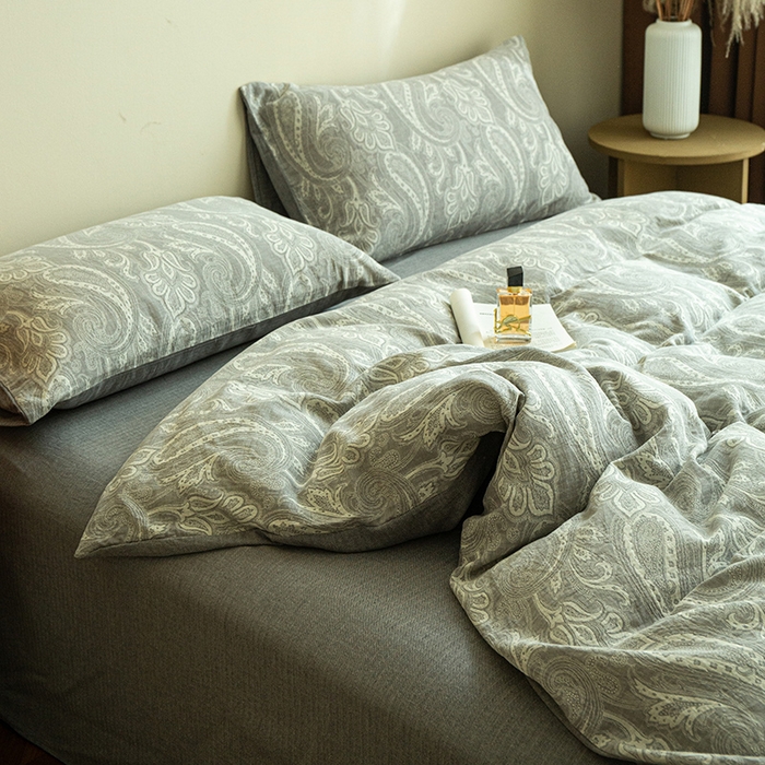 91家纺网 家纺一手货源 找家纺 2025新款A类全棉三层纱四件套 轩谷幽兰