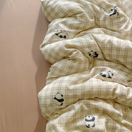 91家纺网 家纺一手货源 找家纺 （总）仟网汇 2025新款有氧针织棉双层纱系列四件套-床拍