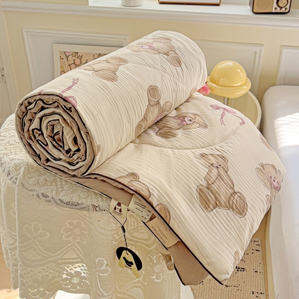 91家纺网 家纺一手货源 找家纺 （总）金蕊阁 2025新款A类水洗双层纱夏被大豆夏被夏凉被空调被