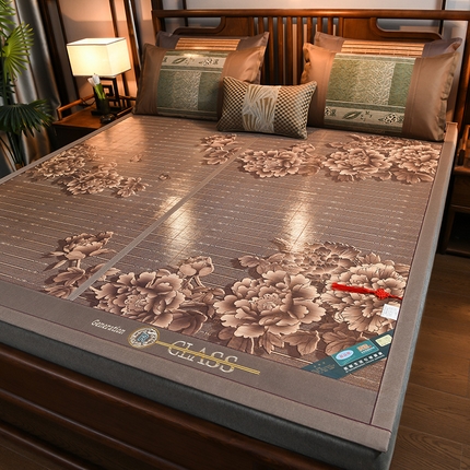 91家纺网 家纺一手货源 找家纺 （总）苏迪凉席竹席 2025新款竹席凉席冰丝席碳化双面印花藤草席