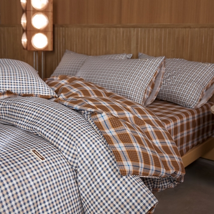 安莱生活 2025 全棉双层纱苏格兰格纹系列四件套 牧人格