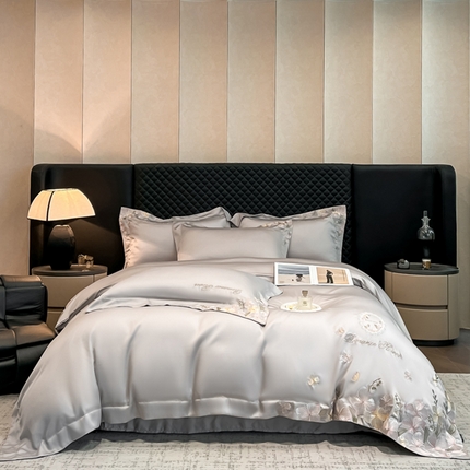 家居1号家纺 2025新款LF级奥地利兰精天丝四件套倾城之恋系列 倾城之恋-绅士灰