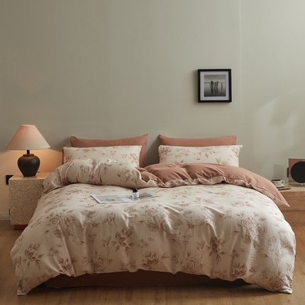 91家纺网 家纺一手货源 找家纺 （总）涵宸家纺 2025新款全棉双层纱印花四件套