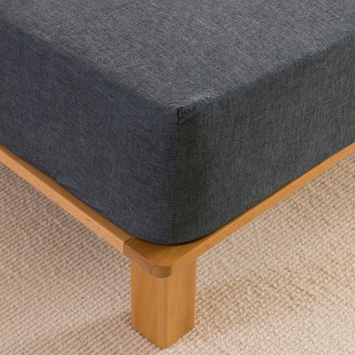 91家纺网 家纺一手货源 找家纺 柠萌家居 2025新款A类全棉色织水洗棉单床笠 深灰