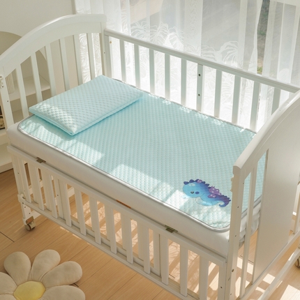 宅部落 2025新款凉感豆豆儿童卡通凉席 小海马-淡蓝