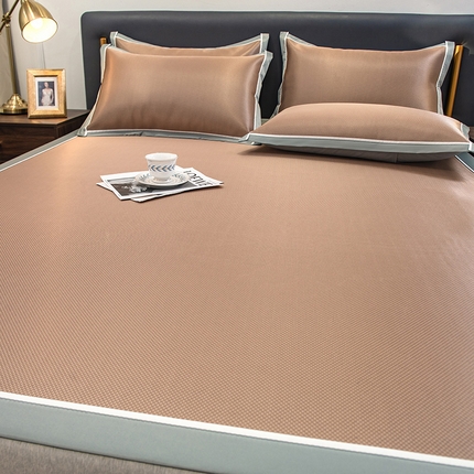 91家纺网 家纺一手货源 找家纺 （总）摩妮卡 2025新款碳光席床席款三件套可洗冰丝席