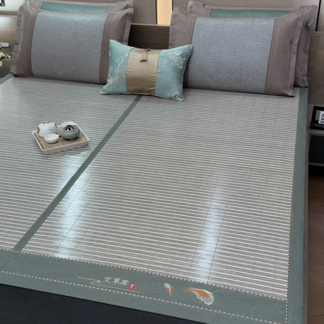 91家纺网 家纺一手货源 找家纺 （总）苏迪凉席竹席 2025新款竹席凉席冰丝席碳化双面印花藤草席