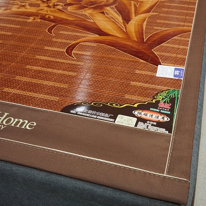 91家纺网 家纺一手货源 找家纺 苏迪凉席竹席2025新款竹席凉席冰丝席碳化双面印花藤草席 花好月圆