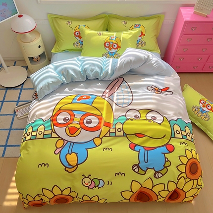 91家纺网 家纺一手货源 找家纺 （总）浩诚 2025新款啵乐乐正版授权全棉纯棉四件套