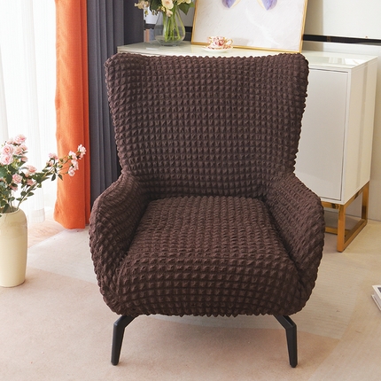 91家纺网 家纺一手货源 找家纺 启博家纺 2025新款泡泡纱小号老虎椅套(长50*57宽55*65高50*57) 咖色