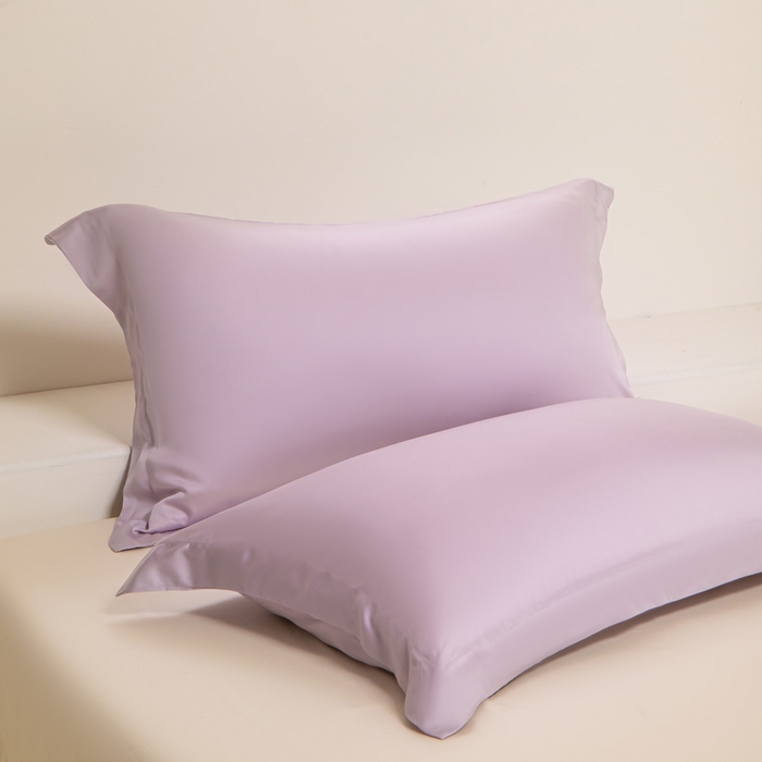 91家纺网 家纺一手货源 找家纺 涵宸家纺  2025新款天丝-天丝棉-纯色单枕套-场景2 枕套-紫语