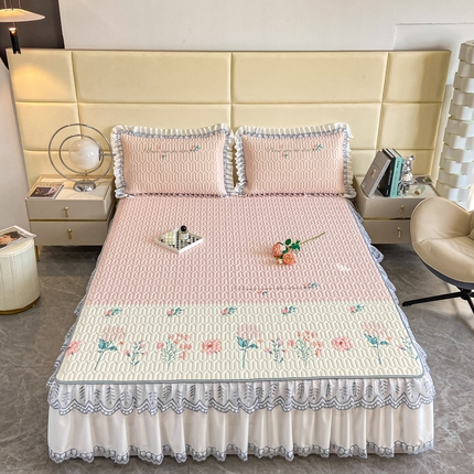 91家纺网 家纺一手货源 找家纺 （总）麋兔 2026新款冰丝床裙乳胶凉席【控价】