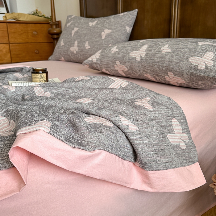 91家纺网 家纺一手货源 找家纺 （总）吾诺 2025 全棉色织提花三层纱大豆夏被全棉夏被子被芯空调被夏凉被