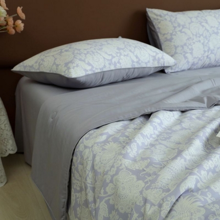 朵美 2025新款50支天丝印花夏被+夏被四件套 浅妆