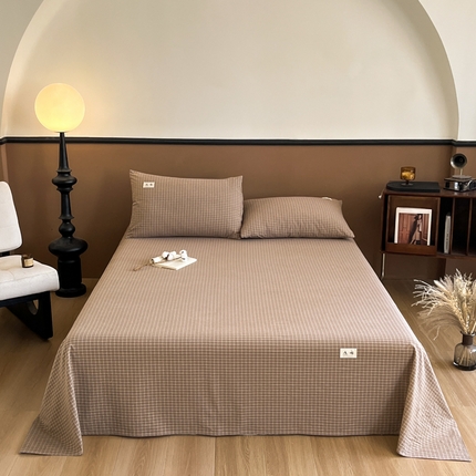 21度C 2025复古风全棉A类母婴级床单 晚晴咖