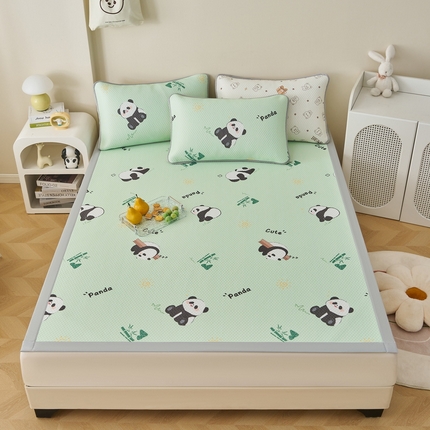 91家纺网 家纺一手货源 找家纺 （总）东宇床垫 2025新款印花3D凉豆豆三明治复合冰豆豆单软席凉席