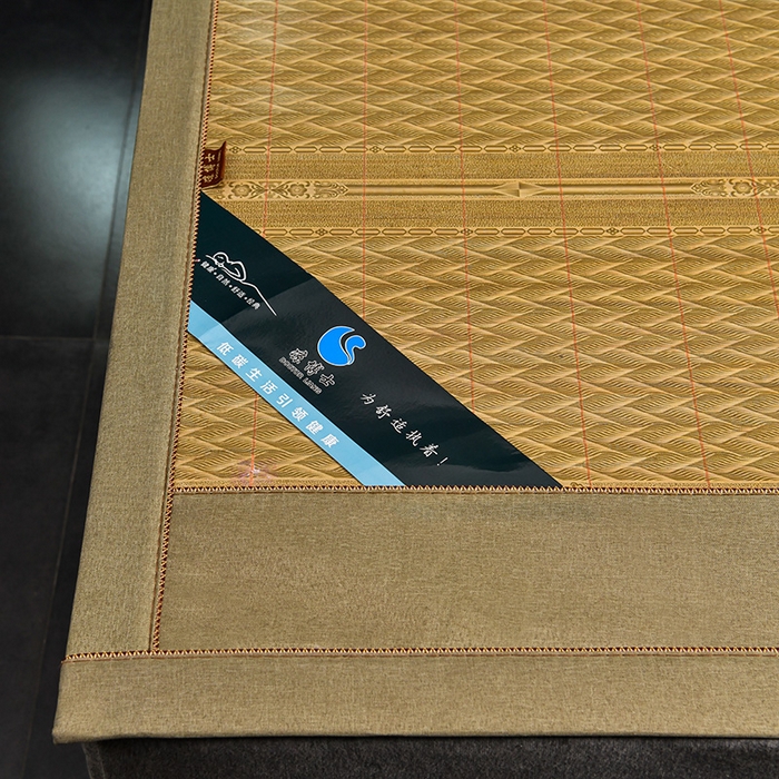 91家纺网 家纺一手货源 找家纺 苏迪凉席竹席2025新款竹席凉席冰丝席碳化双面印花藤草席 金枝玉叶