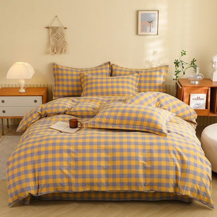 91家纺网 家纺一手货源 找家纺 （总）木易家居 2025新款全棉色织水洗棉四件套