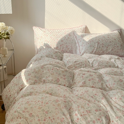 91家纺网 家纺一手货源 找家纺 （总）2025全棉双层纱贝壳边四件套