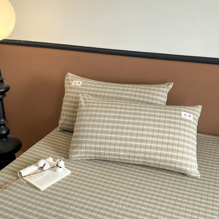 21度C 2025复古风全棉A类枕套 日落绿